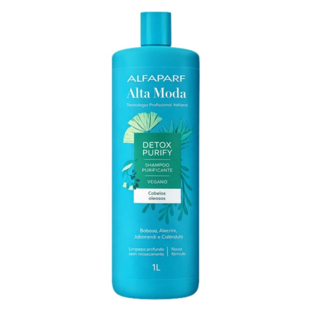 ALFAPARF SHAMPOO DETOX PURIFY VEGANO ALTA MODA 1L - CONTROLE TOTAL DA OLEOSIDADE!