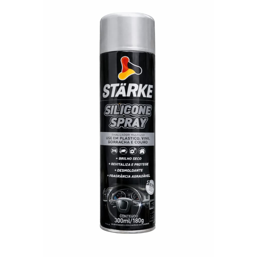 Silicone Spray Multiuso Lavanda Starke 300ml - Brilho Proteção Painel Plástico Borracha Carro Moto