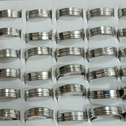 ATACADO DE ALIANÇAS AÇO INOX 6 MM, DOIS FRISOS LISOS OU JATEADOS EM AÇO INOX
