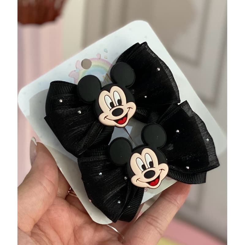 Par de Laços ou Faixinha Mickey Mouse Minnie Laços de cabelo Minnie