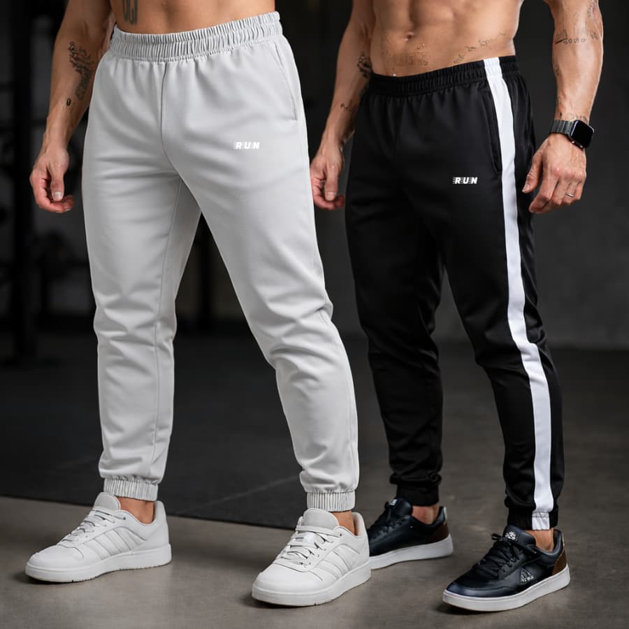 KIT 2 Calças Jogger RUN Elastic Sport Academia Corrida Treino Masculina P ao G4 Plus Size