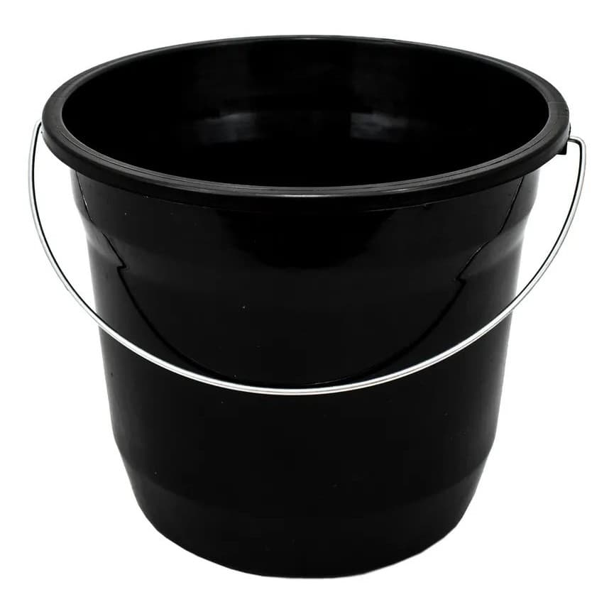 Kit 20 Baldes Plástico 7 Litros Alça Reforçada - Atacado Preto