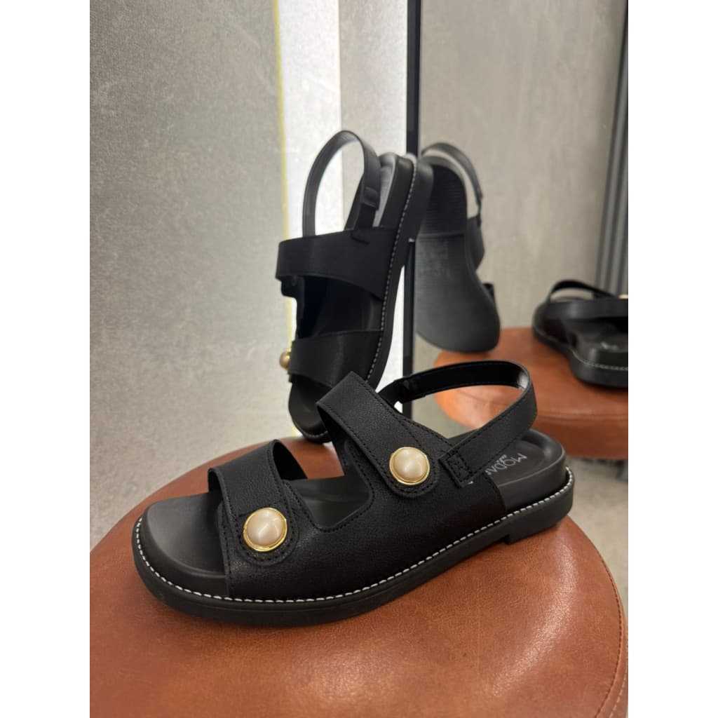 Sandália Modare Napa Floather Nature Preto Feminina Confortável Anatômica