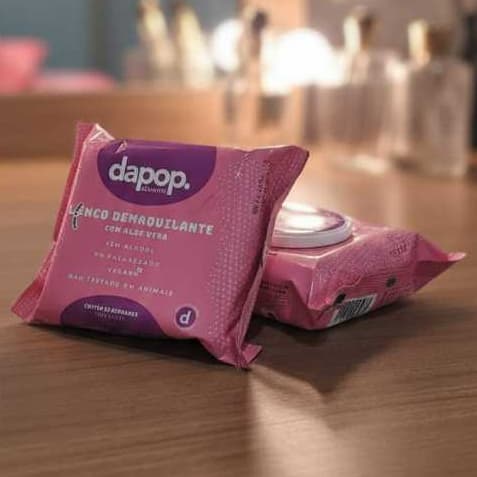 Lenço Demaquilante Dapop com Aloe Vera – 25 Unidades