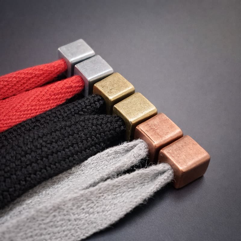 12 Ponteira Terminal para Cordão Metal Acabamento para Roupas - Pé de Caixa