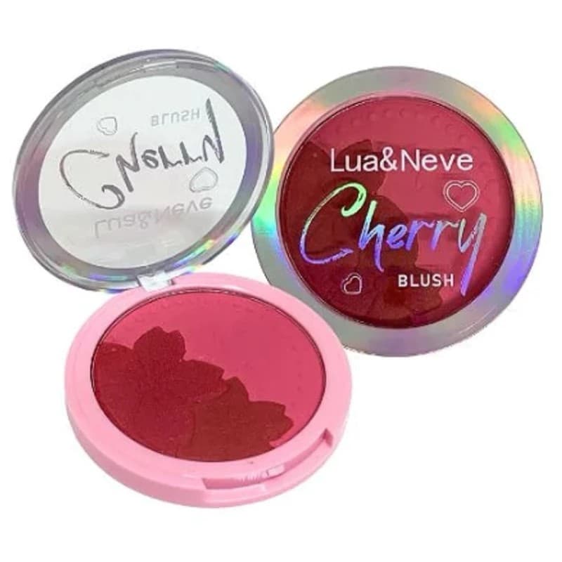 Blush Cherry Lua e Neve Rosa Natural Alta Pigmentação Longa Duração Efeito Saudável