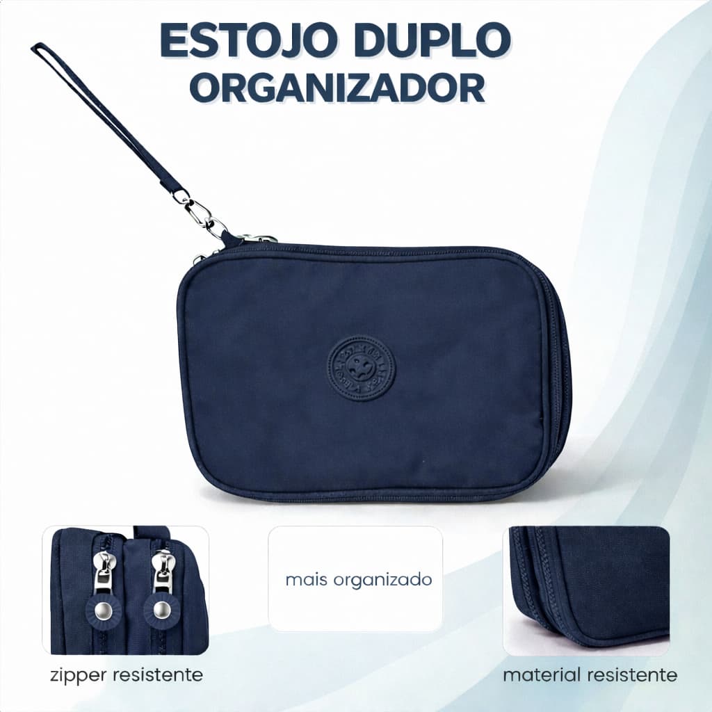 Estojo Grande Escolar Box Jumbo Tactel Resistente Organize Até 100 Canetinhas