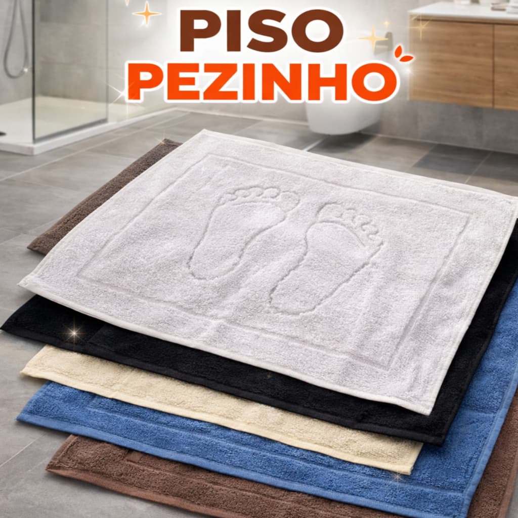 Tapete Atoalhado Piso Pezinho 40X50cm Banheiro 100% Algodão Premium