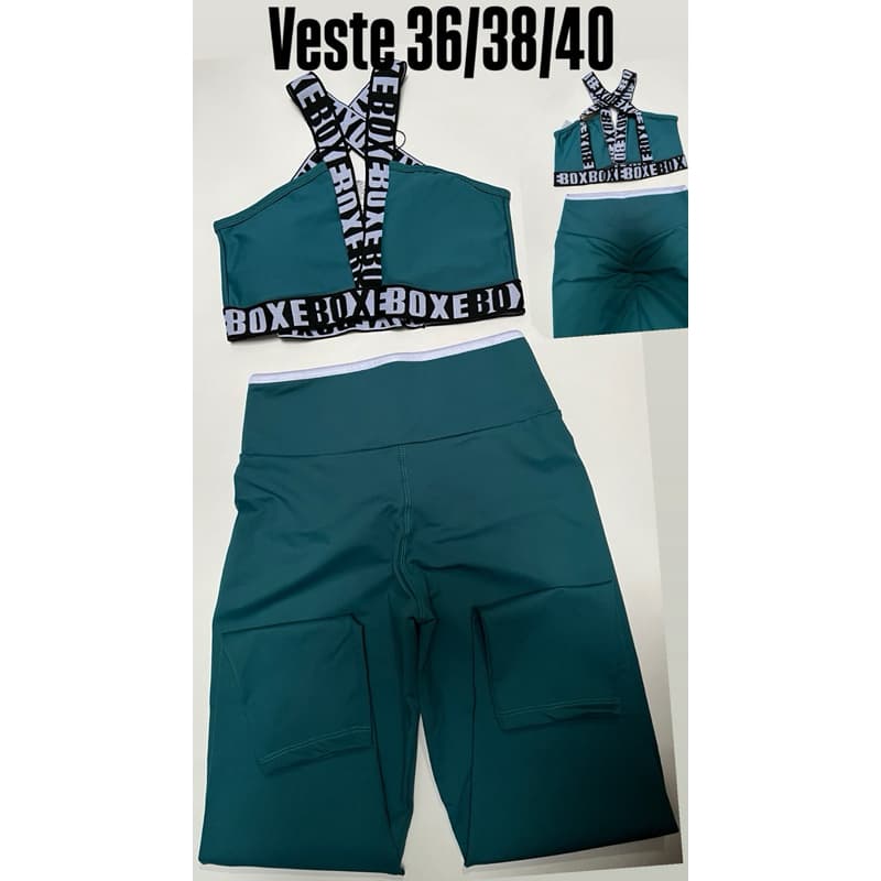 Conjunto Feminino fitness com empina bumbum e Top com bojo de alta sustentação, zero transparência