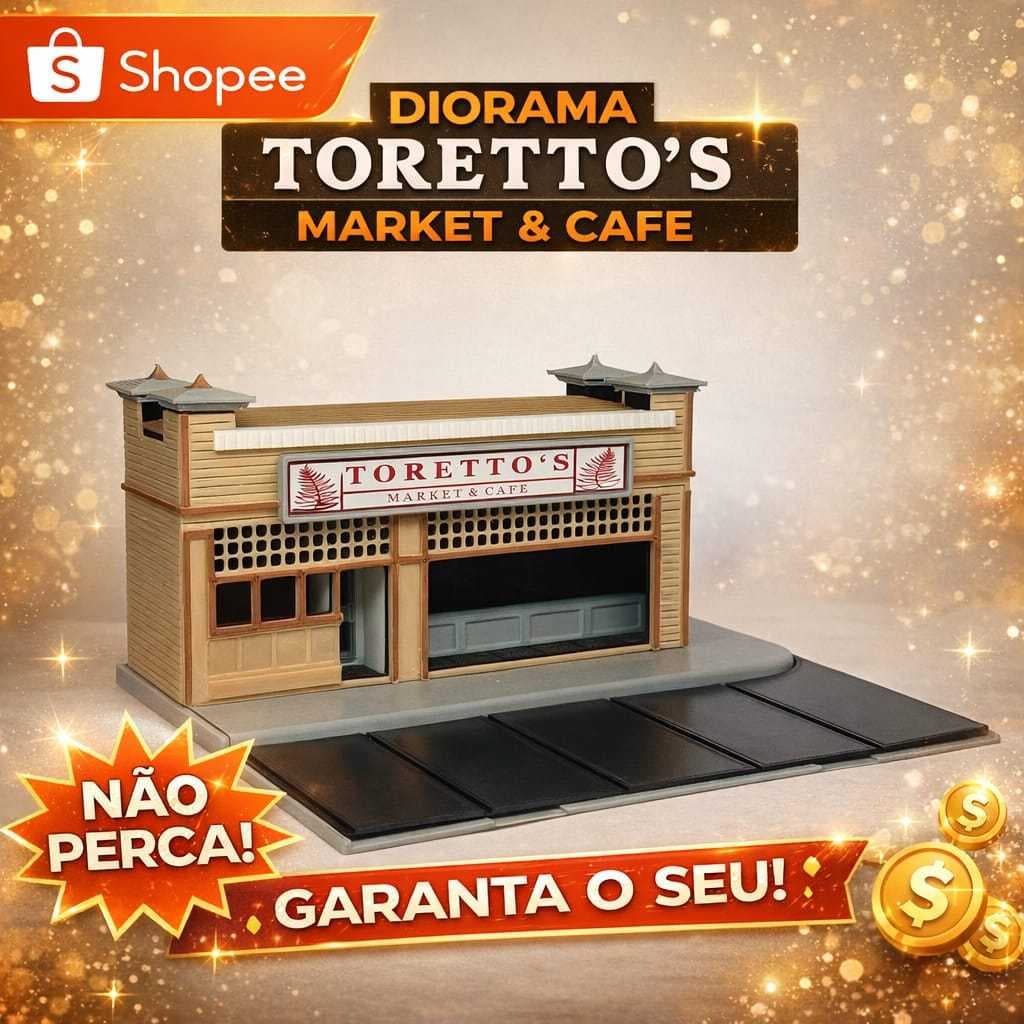 Diorama Toretto’s Market Cafe  Velozes e Furiosos 1:64 Cenário Miniaturas Hot Wheels e Matchbox