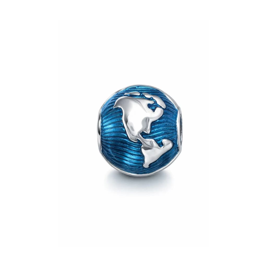 Berloque Worl Mundo Globo Mapa Mundi Aço Inox Separador Pingente Joia Luxo