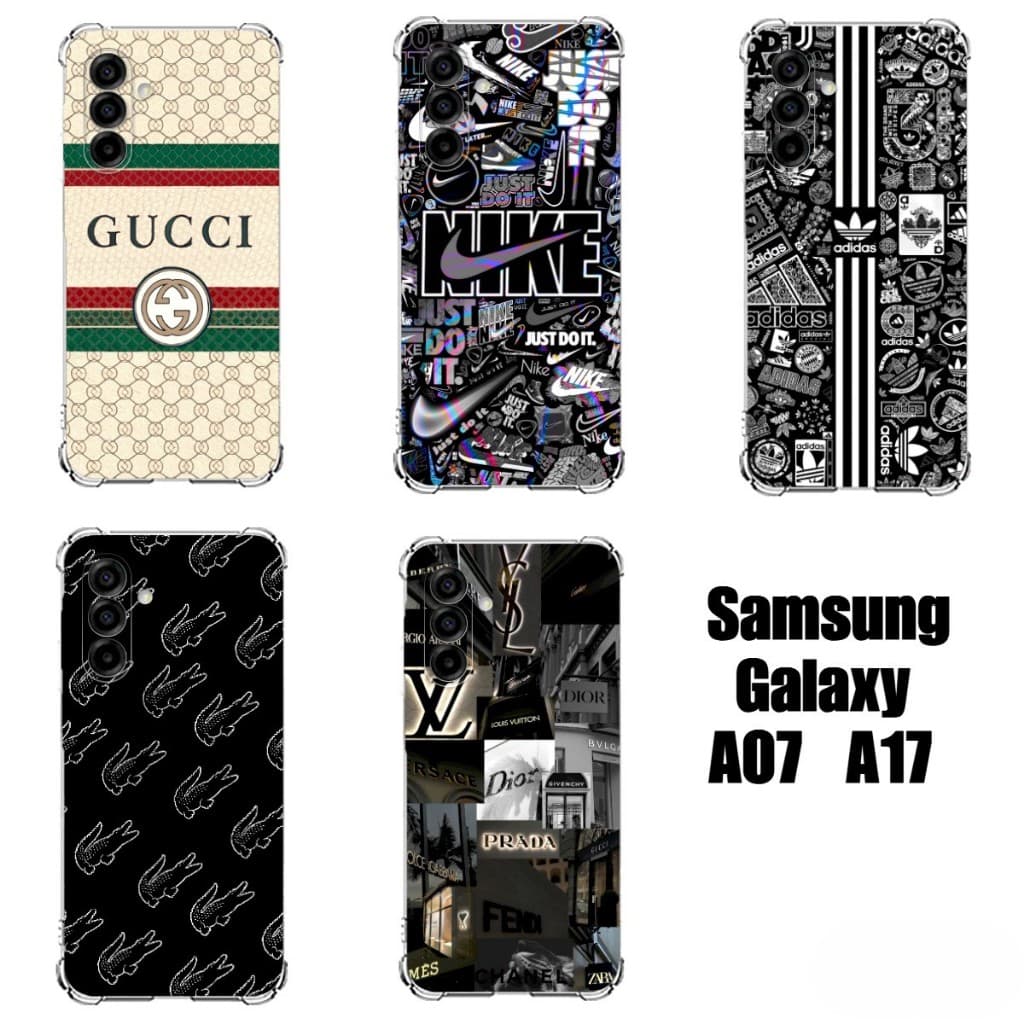 SAMSUNG GALAXY A07 A17 Capinhas Capas Cases TPU Marcas de Luxo Grife Esporte Proteção Anti Impacto Estampas Riqueza Moda