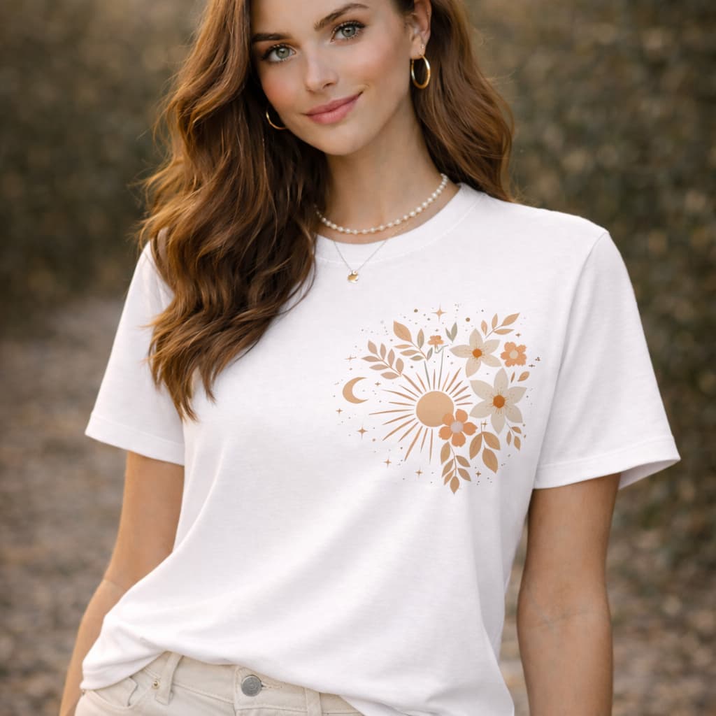 Camiseta Feminina Estampada Algodão T-Shirt Camisa Minimalista Moderna