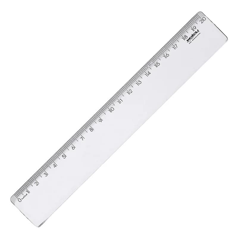Waleu Régua de Acrílico 20cm Transparente 1 unidade
