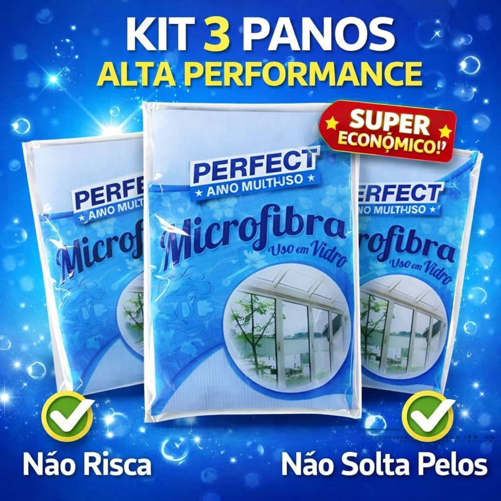 Pano Limpa Vidros Automotivo Telas Microfibra Perfect Pro 40cmx40cm