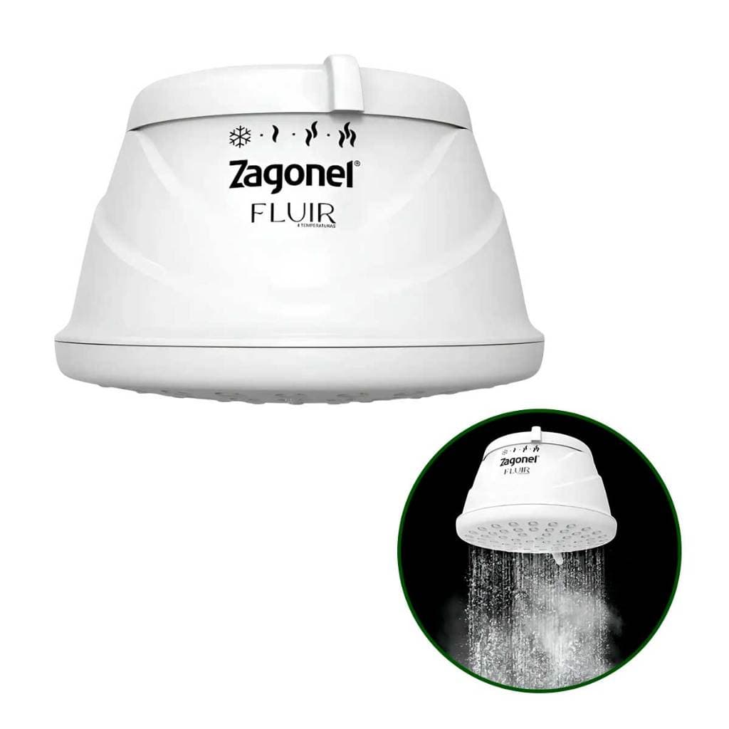 Chuveiro Ducha Fluir 4T 220V 6800W Zagonel Branco