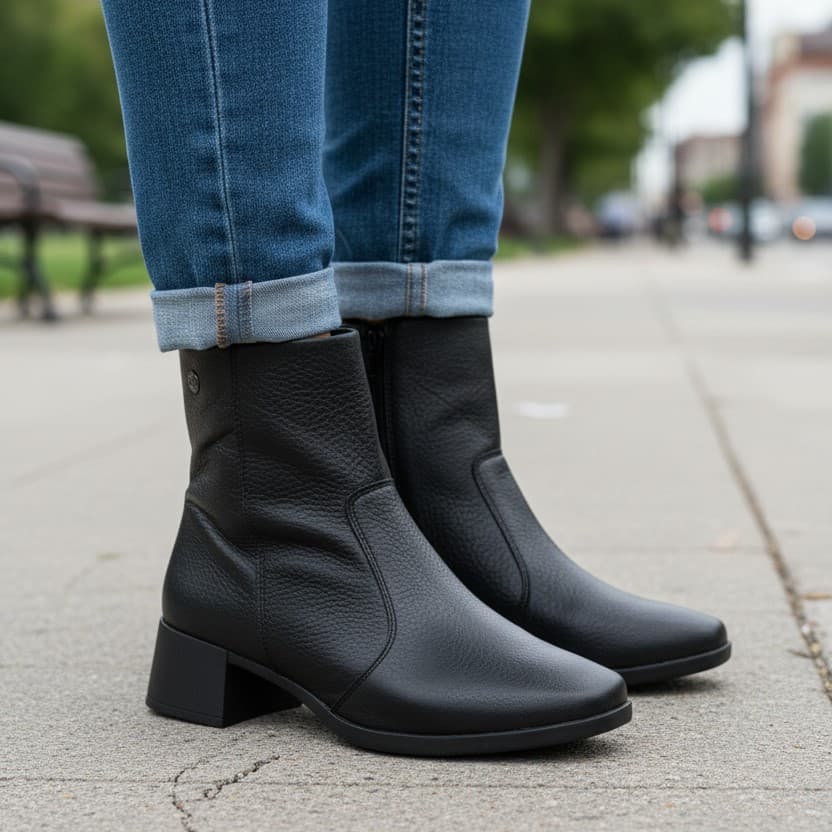 Bota De Couro Feminina Ankle Boot Country Leve Confortavel