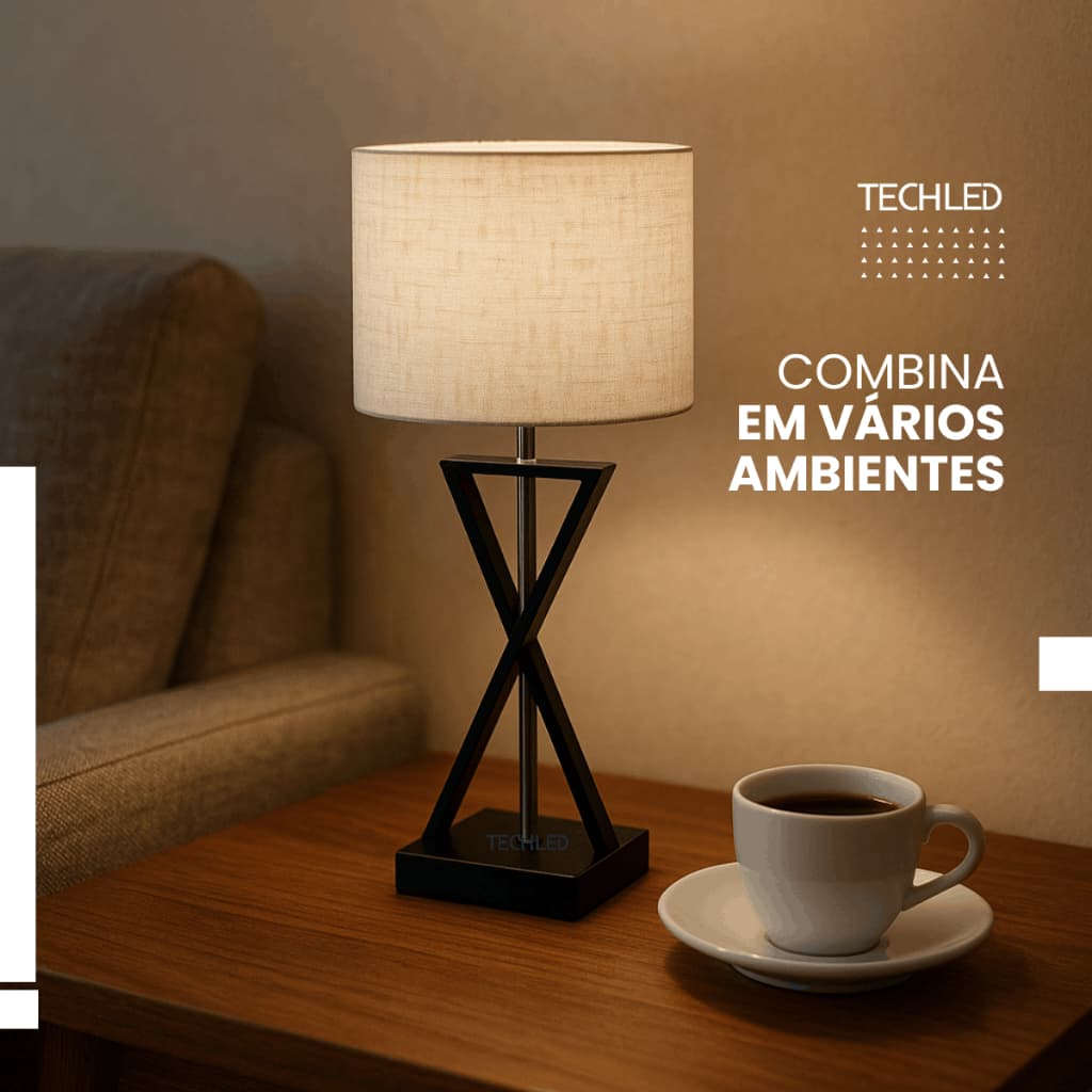 Abajur Mesa Cabeceira Quarto Sala Abajur De Tomada Abajour Estrutura Preto Preto Bege 127/220v