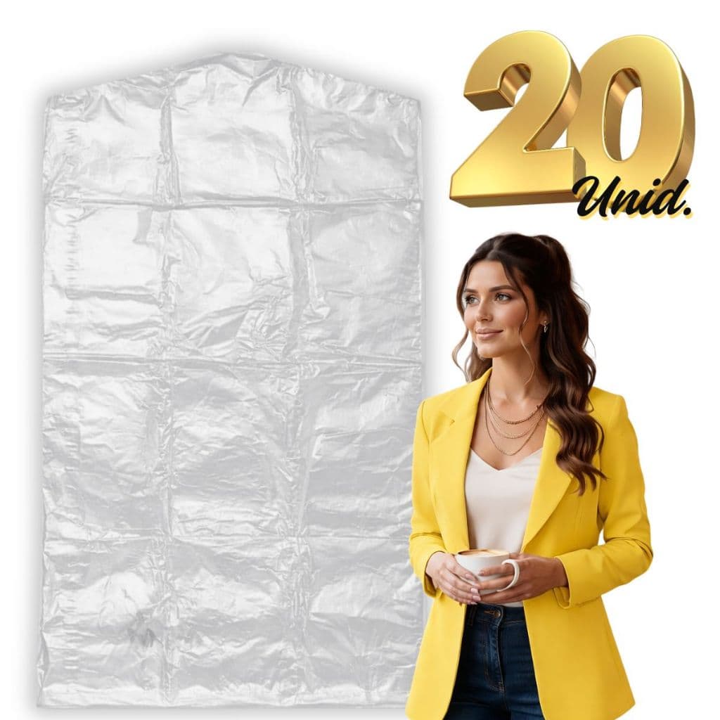 Kit 20 Sacos Protetores Para Roupa Terno Vestido Capa Lavanderia 60x95