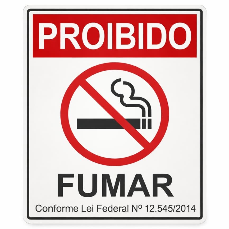Placa Proibido Fumar – Linha Premium 28x18cm
