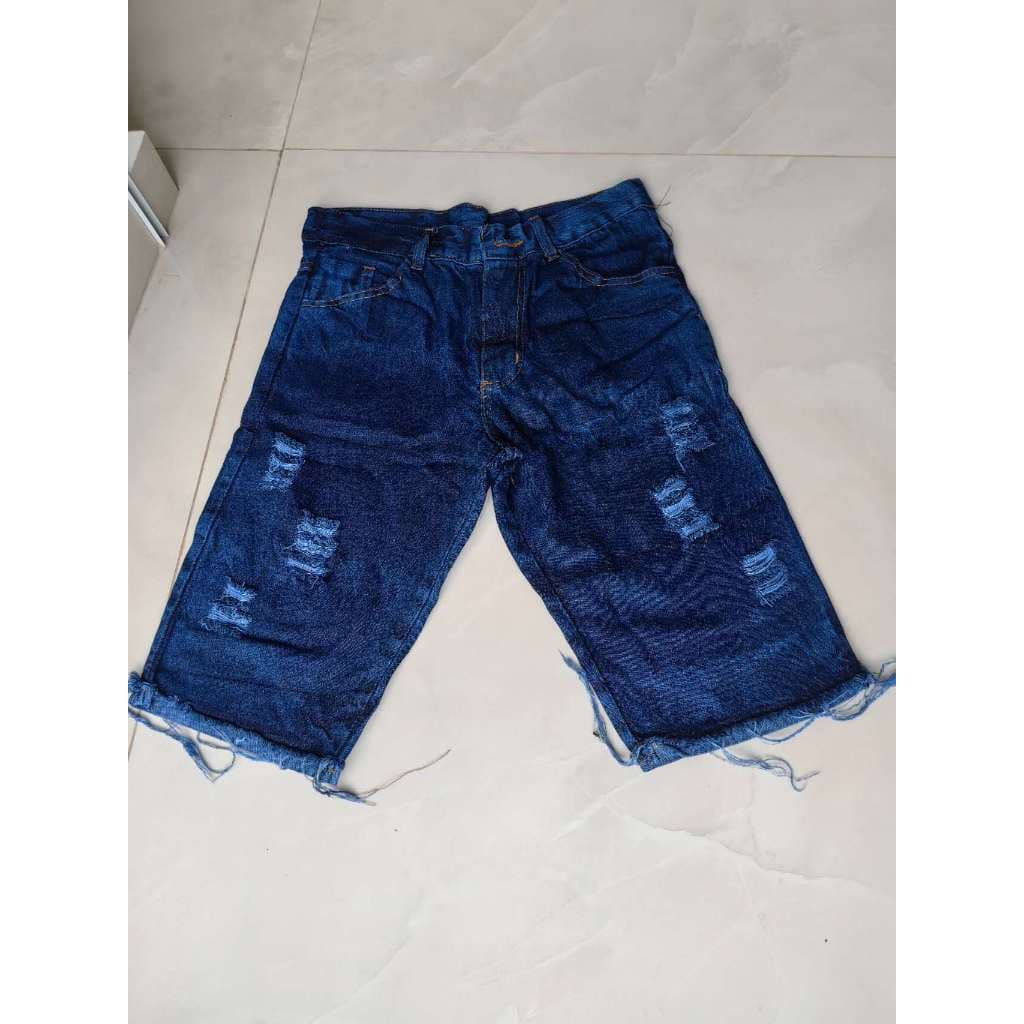 Modas Bermuda Masculina Bermuda Jeans rasgada Reveillon Verao