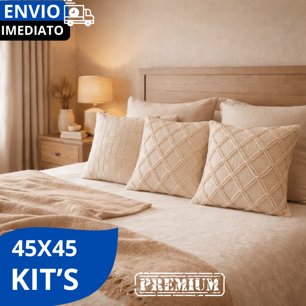 CONJUNTO DE ALMOFADAS 1/2/3/4 LUXO ALGODÃO ARTESANAL PREMIUM ELEGANTE DECORAÇÃO SALAS SOFÁS OU CAMAS