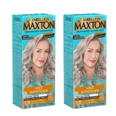 Maxton - Kit com 2 Coloração 11.111 - Louro Cinza Muito Claro Super Intenso