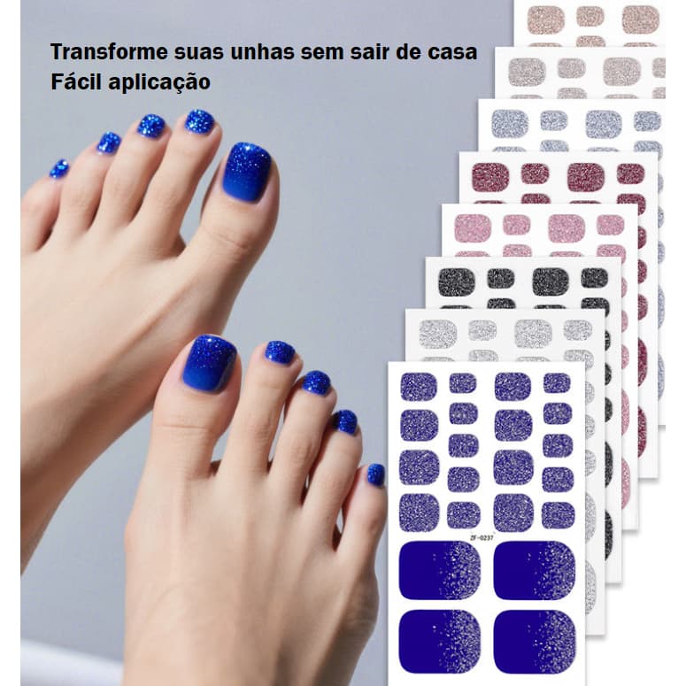 Adesivo Para Unhas Dos Pés Esmalte Autocolante Nail Art