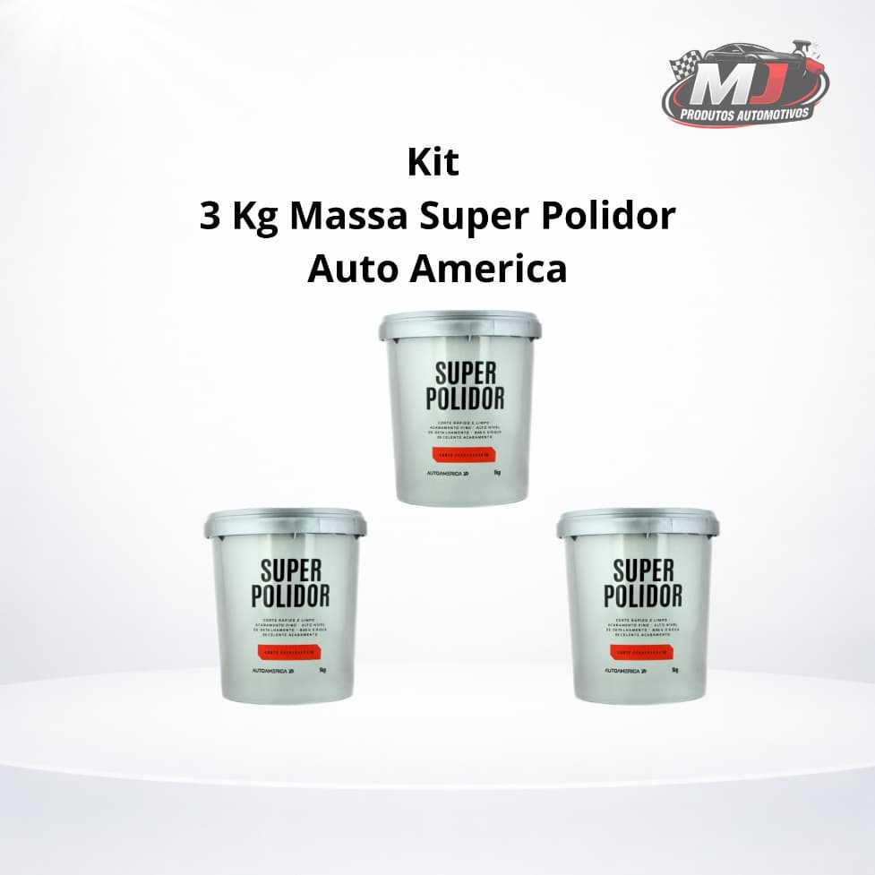 Kit 3x Super Polidor AutoAmerica 1kg Polimento Automotivo