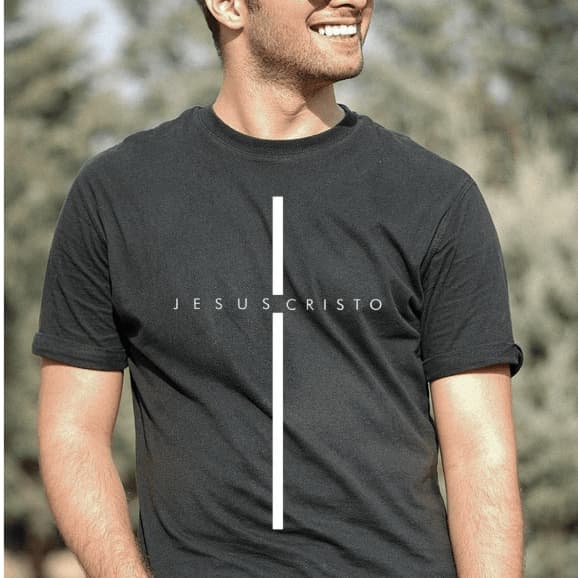 Camiseta Cristã Minimalista Jesus Cristo Cruz Unissex 100% Algodão Premium Blusa Evangélica