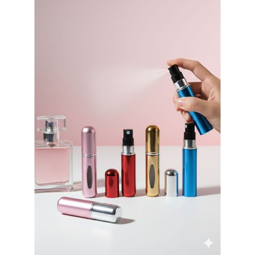 Porta Perfume Recarregável 5ml - Recarga Fácil, Design à Prova de Vazamento, Ideal para Viagens