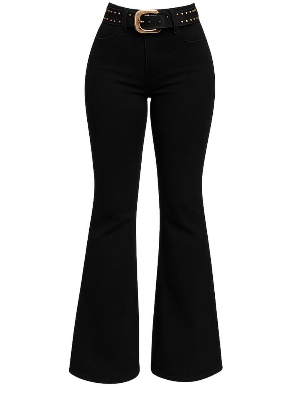 Calça Country Flare Jeans Feminina Linha Premium Lisa Cintura Alta com Lycra Rodeio Vaquejada West