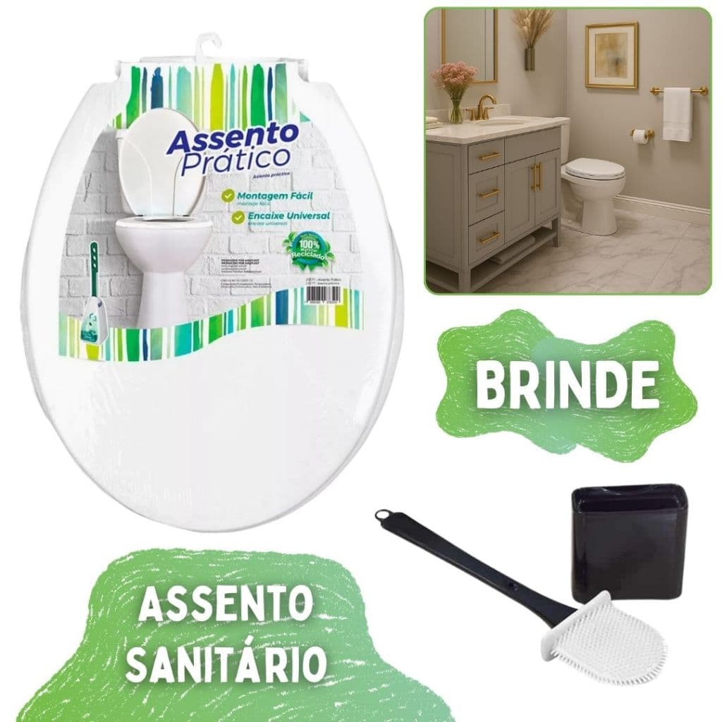 TAMPA DE PRIVADA UNIVERSAL + ESCOVA SANITÁRIA DE SILICONE VASO SANITÁRIO BANHEIRO