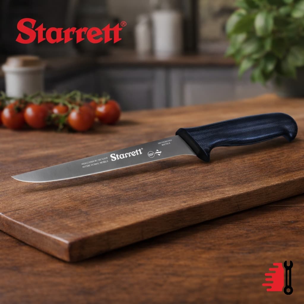 Faca Desossa Reta Estreita 15cm Starret Bk104-6 Preta Cozinha Açougue Chef