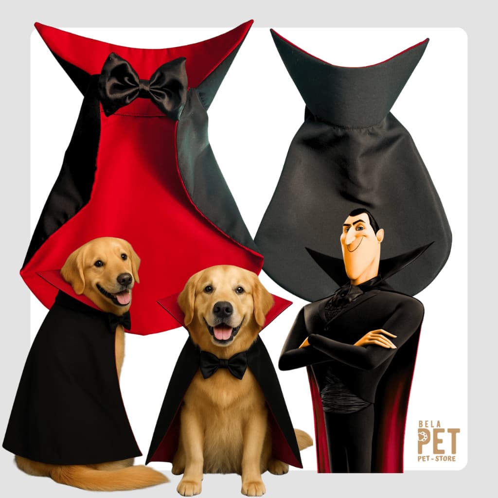Capa Halloween Drácula Para Pet - Fantasia Halloween Pet