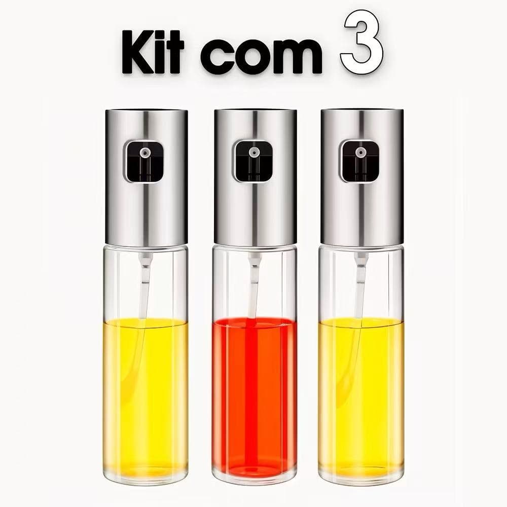 Kit 3  Borrifador Spray Pulverizador De Azeite E Óleos