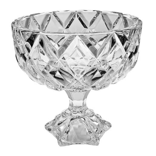 CENTRO DE MESA DE VIDRO DIAMOND GLASS 600 ML COM PÉ