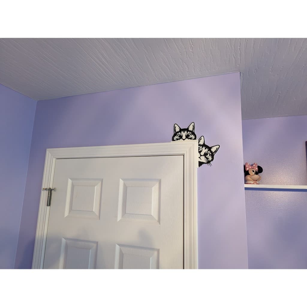 Decoração de Porta Gatinho Espiando |  Decorativo Criativo para Quarto e Casa