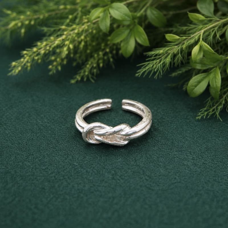 Anel Falange Nó em Prata 925 Legítima Feminino Moderno Delicado