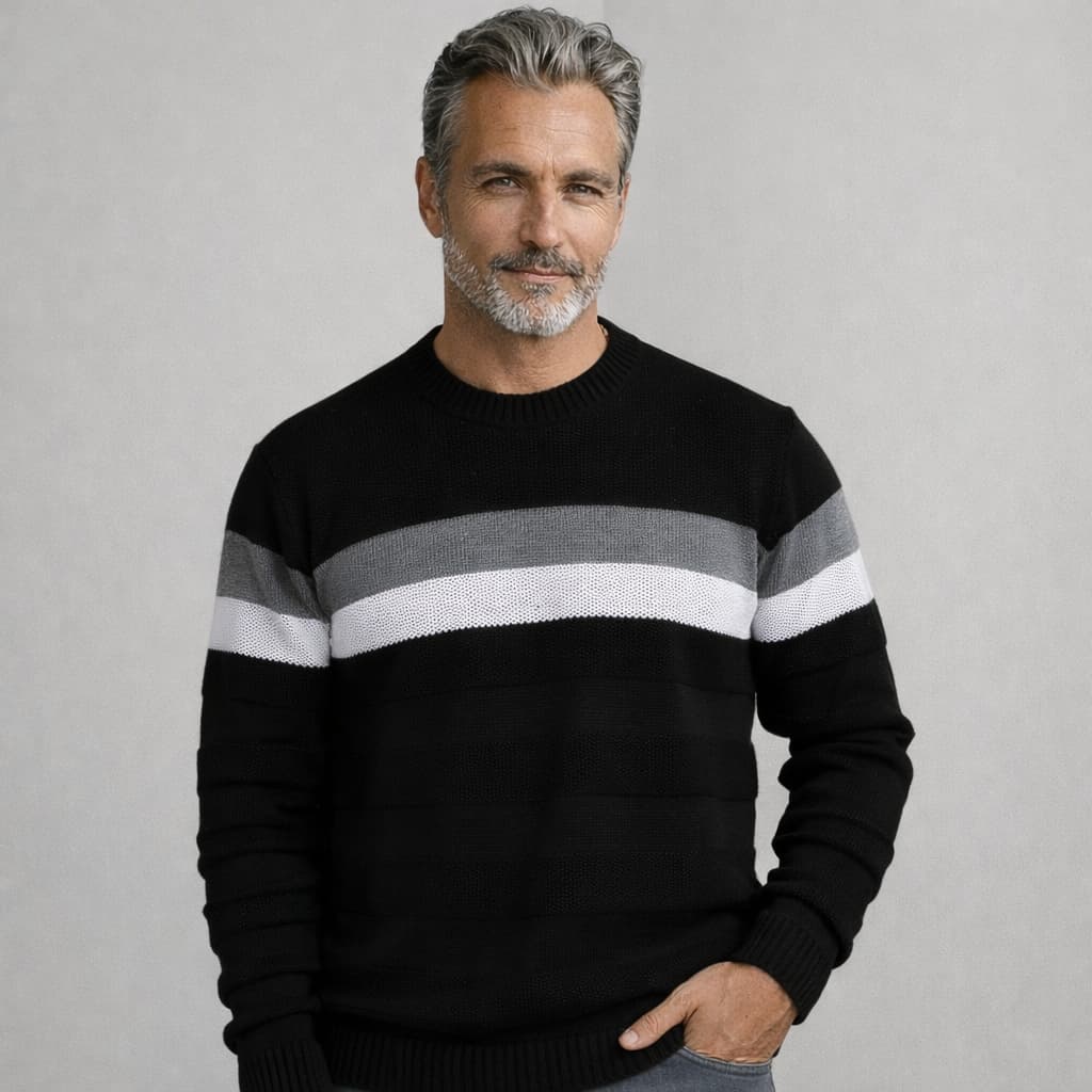 Suéter de Frio Slim Fit Casual Moda Masculina Clássica Estilo Quiet Luxury