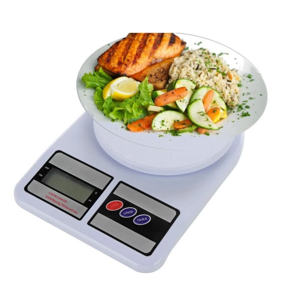 Balança Digital de Cozinha Alta Precisão com Função Tara e Display LCD