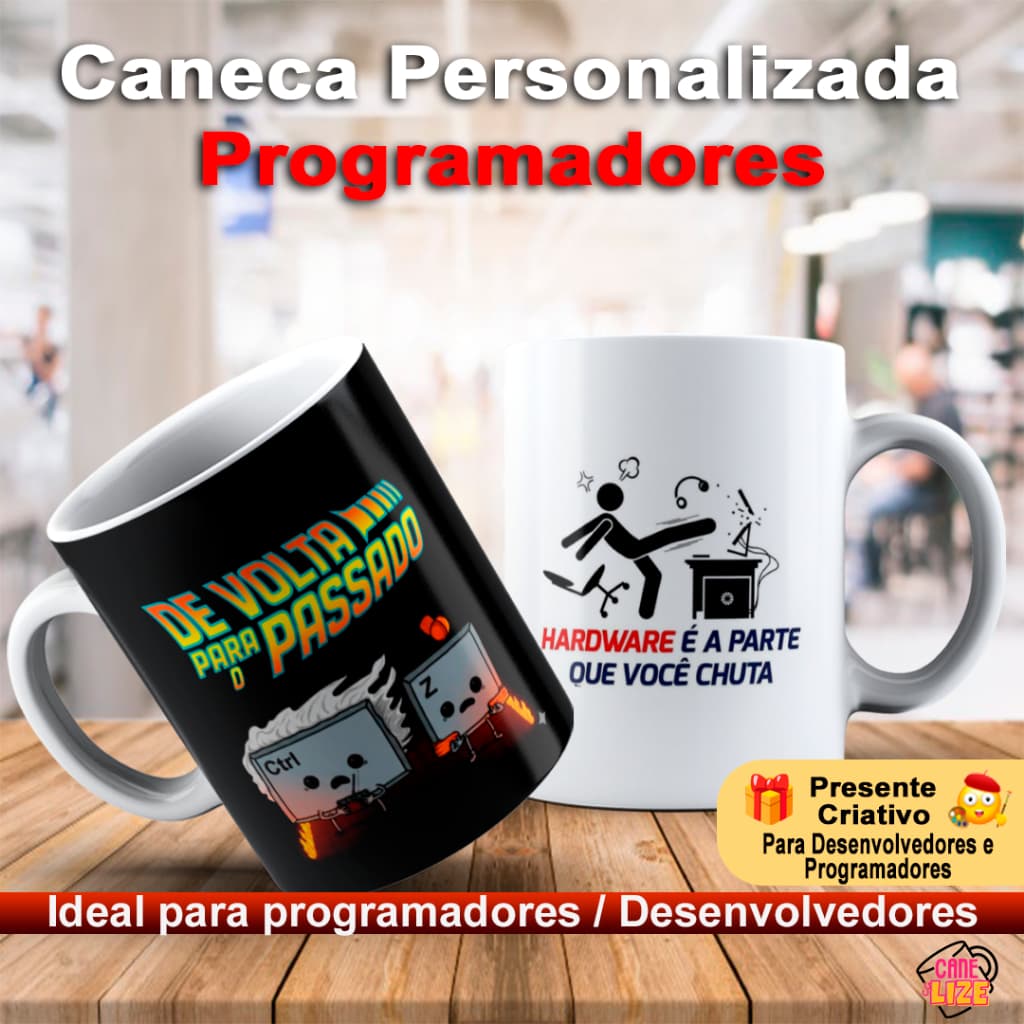 Caneca Xícara Copo Desenvolvedor 325ml | Humor Programador Código