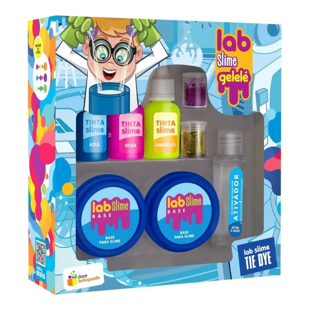 Kit Slime Completo Glitter Tinta Colorido Brinquedo Infantil - Faça Você Mesmo Laboratório Maluco