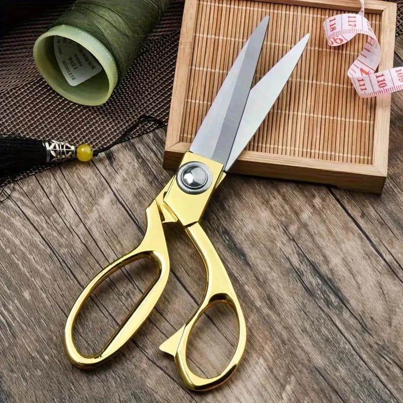 Tesoura Uso profissional dourada para costureira-tesoura de costura profissional - Tesoura Tapeceiro Forjada Alfaiate