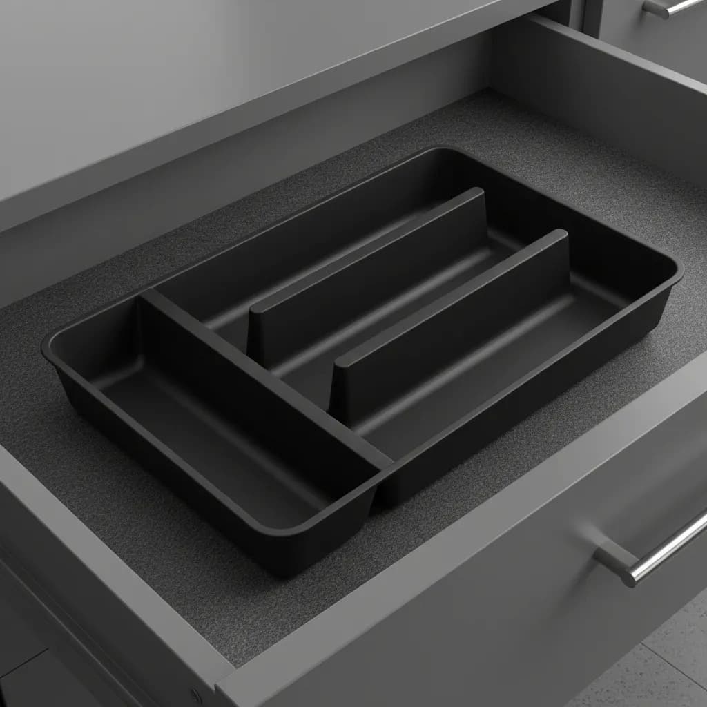 Porta Talheres de Gaveta Separador 4 Divisória de Plástico Resistente Midi Organizador de Cozinha Moderno Envio Imediato