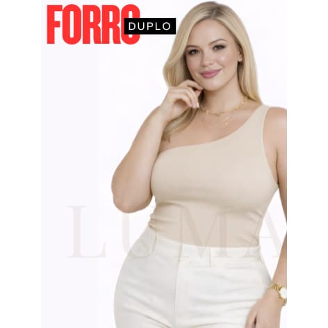Body Mula Manca Feminino Polimicro Premium Bore Forro Duplo Um Ombro Só Elegante Modelagem Perfeita Casual e Sofisticado