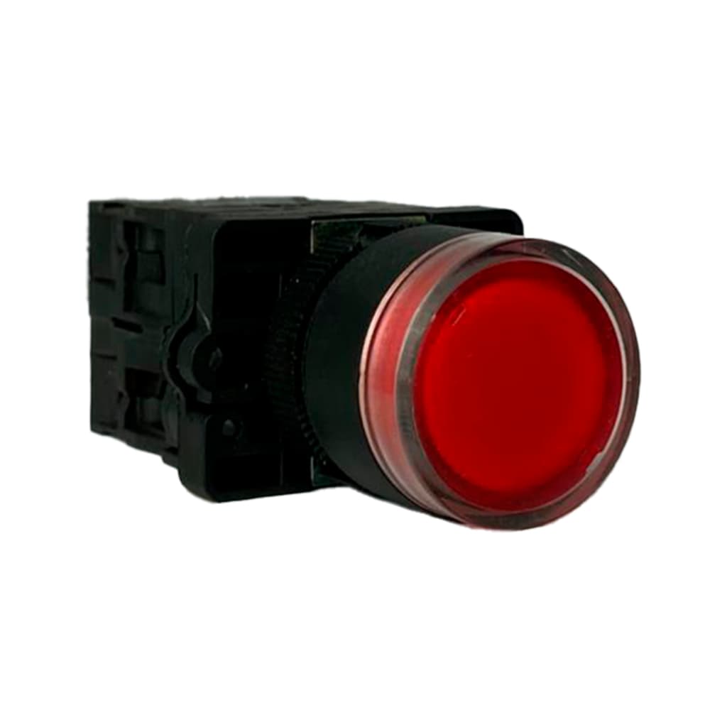 Botão Comando 22mm Iluminado 220v Vermelho P20igr Metaltex I