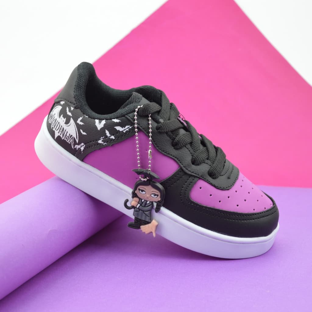 Tênis Infantil Preto e Roxo Conforto Estilo e Personalidade Para Seu Filho