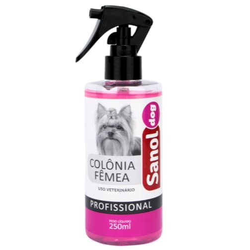 Colônia Para Cães e Gatos Femêa 250ml Sanol Dog – Fragrância Inspirada La Vie Est Belle – Pós Banho