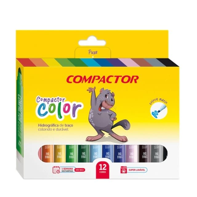 Hidrográfica Compactor Color 12 Cores - Grosa
